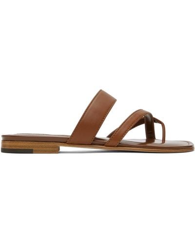 Manolo Blahnik Brown Susa Sandals - Black