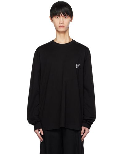 WOOYOUNGMI ロゴプリント 長袖tシャツ - ブラック
