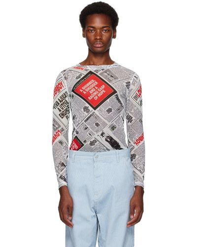 Charles Jeffrey Off-white Graphic Long Sleeve T-shirt - Multicolor