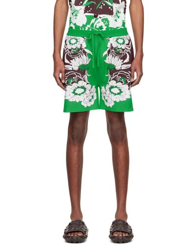 Valentino Green Viscose Shorts - Multicolour