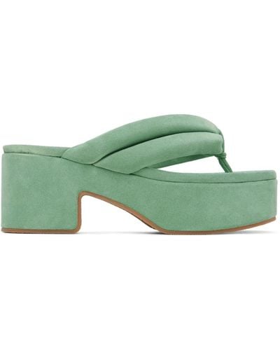 Dries Van Noten Green Platform Thong Sandals