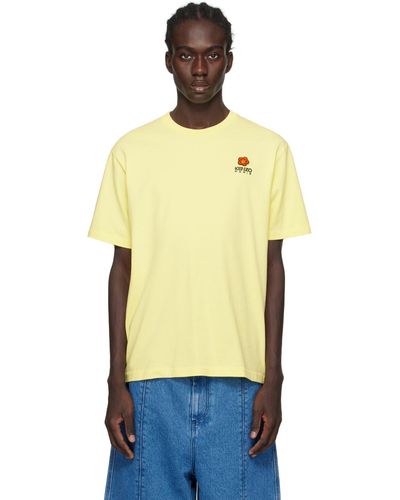 KENZO T-shirt jaune à écusson à logo - boke flower - Multicolore