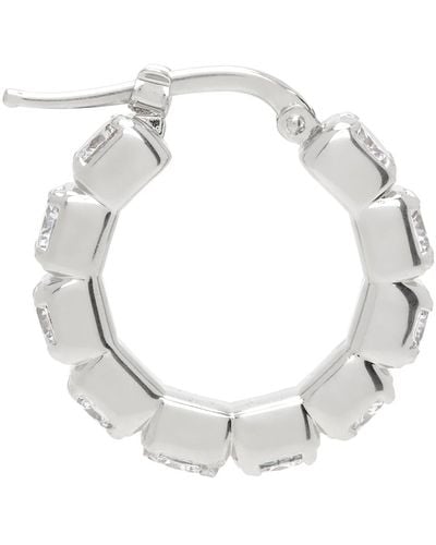 Jil Sander Silver Hoop Single Earring - White