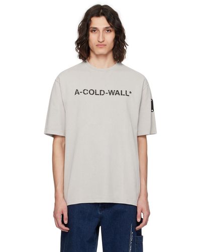 A_COLD_WALL* * t-shirt gris à effet délavé - Blanc