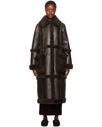 Stand Studio Brown Patrice Faux-leather Coat - Black