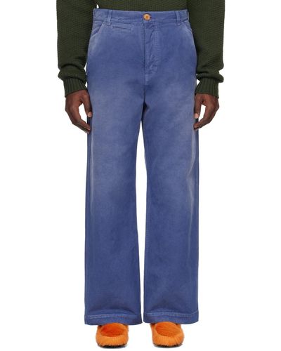 Marni Overdyed Trousers - Blue