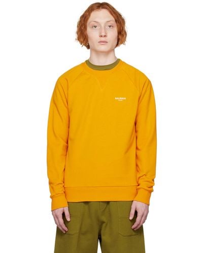 Balmain Flocked Sweatshirt - Orange