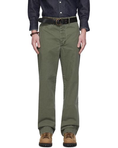 RRL Pantalon militaire vert - Noir