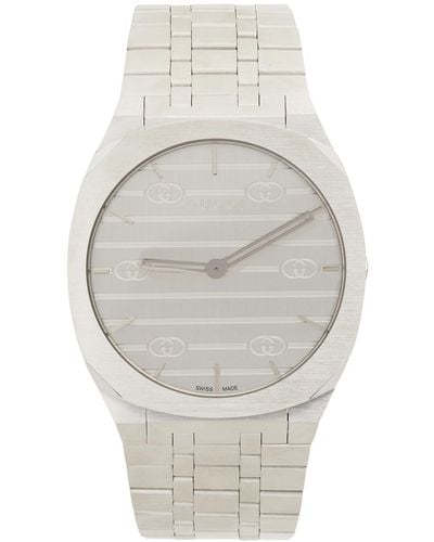 Gucci Silver 25h Watch - Grey
