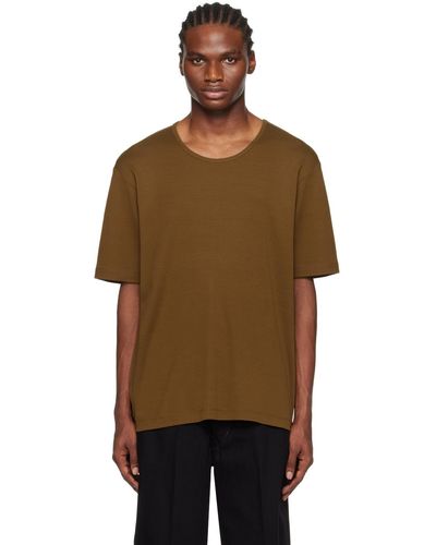 Lemaire T-shirt brun à encolure arrondie - Noir