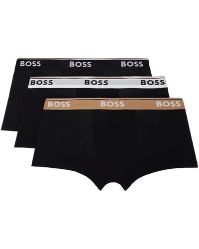 BOSS ロゴ ボクサーブリーフ 3枚セット - ブラック
