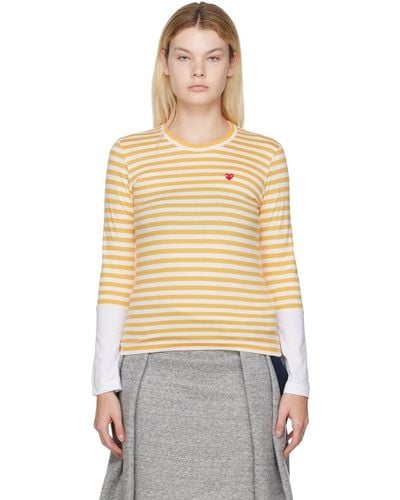 COMME DES GARÇONS PLAY Comme Des Garçons Play Yellow Panelled T-shirt - Multicolour