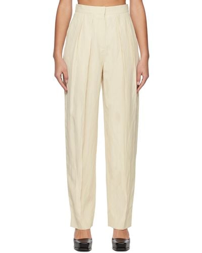 Stella McCartney Off-white Pleated Pants - Natural