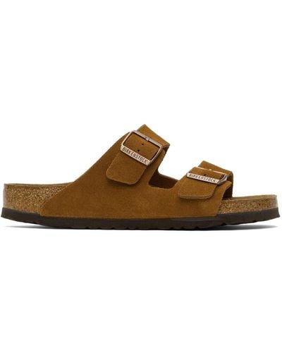 Birkenstock Tan Regular Arizona Soft Footbed Sandals - Black