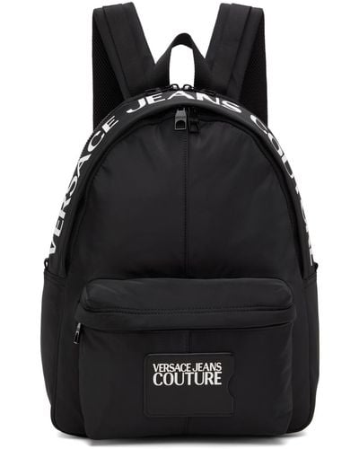 Versace Black Range Iconic Logo Backpack