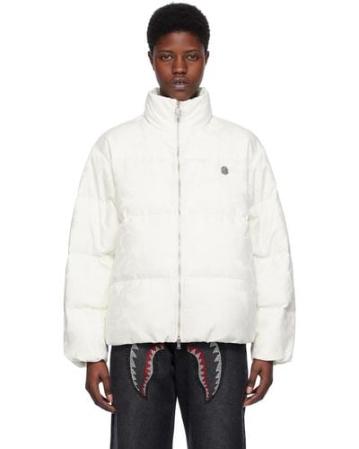 A Bathing Ape Off-white Solid Camo Down Jacket