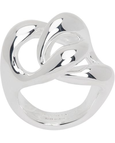 Jil Sander Silver Curb Chain Ring - Metallic