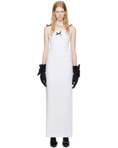 ShuShu/Tong White Corset Maxi Dress - Black