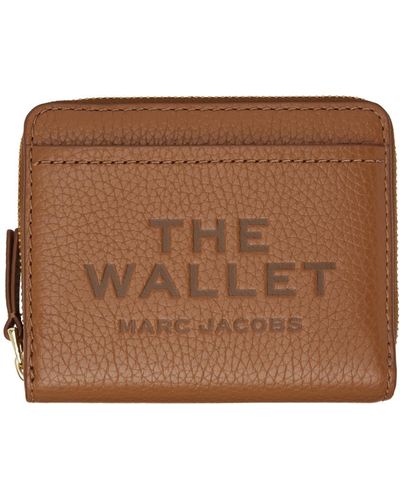 Marc Jacobs Mini portefeuille compact 'the wallet' brun en cuir - Marron