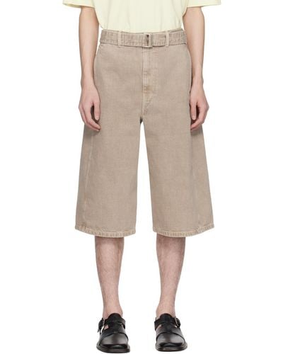 Lemaire Twisted Denim Shorts - Natural