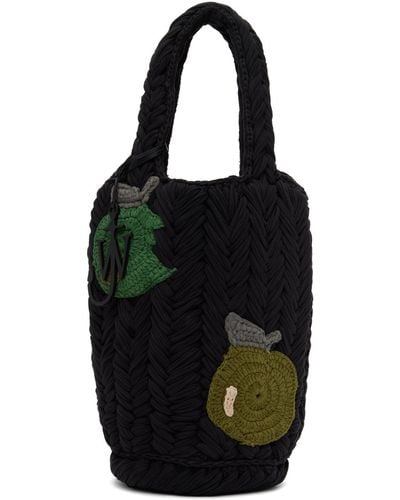 JW Anderson Ssense Exclusive Black Apple Knitted Tote