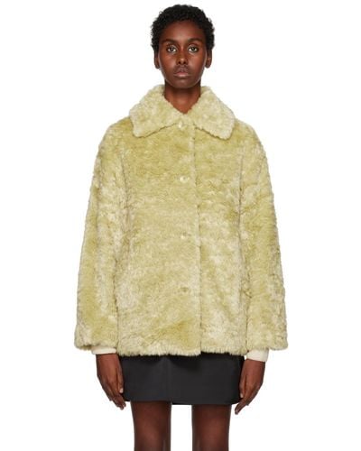 Proenza Schouler Green White Label Faux Rabbit Jacket - Multicolour