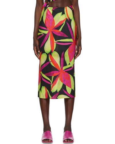 Louisa Ballou Bias Midi Skirt - Multicolour