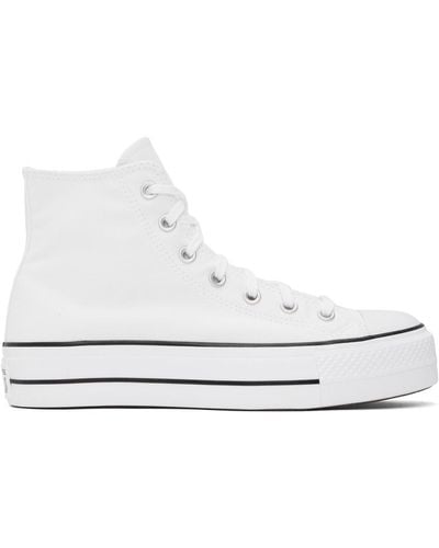 Converse White Chuck Taylor All Star Platform Sneakers - Black