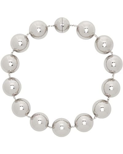 NUMBERING #5736 Giant Ball Statement Necklace - Metallic