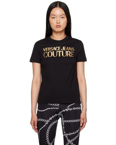Versace Jeans Couture T-shirt noir à logo imprimé