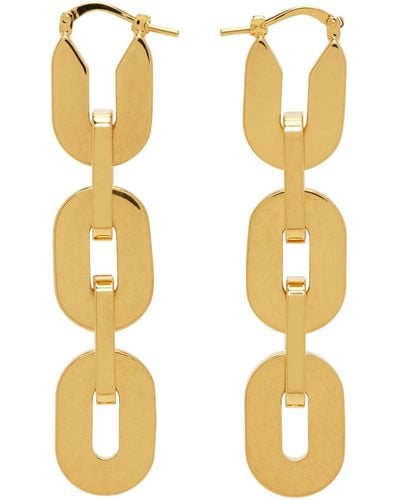 Jil Sander Gold Chain Earrings - Yellow