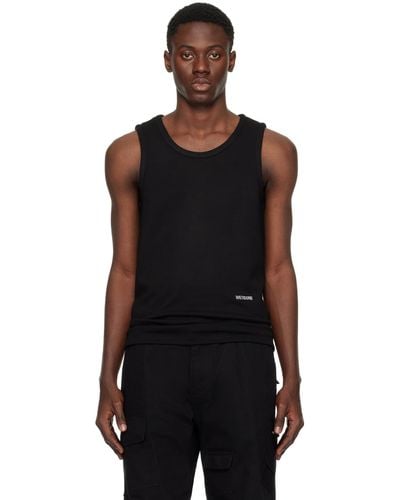 we11done Embroidered Tank Top - Black