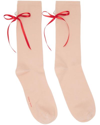 Simone Rocha Pink Bow Socks