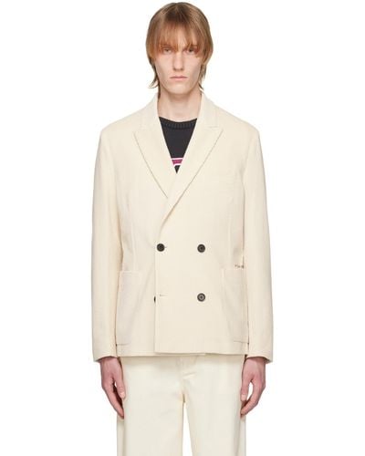 Pop Trading Co. Off- Paul Smith Edition Double Breasted Blazer - Natural