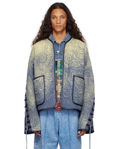 Acne Studios Blouson bleu à ornement lacé