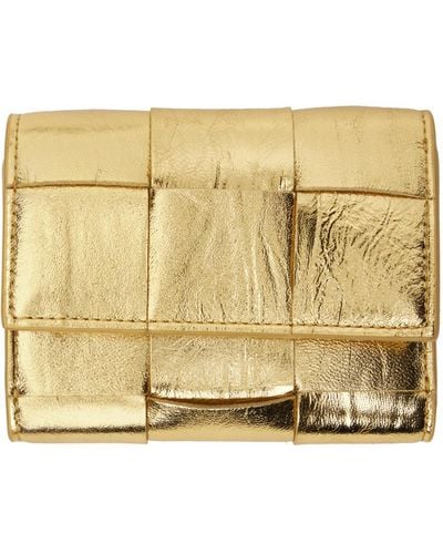 Bottega Veneta Cassette Tri-fold Zip Wallet - Metallic