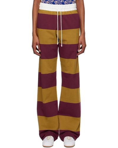 Dries Van Noten Tan & Striped Lounge Pants - Multicolour