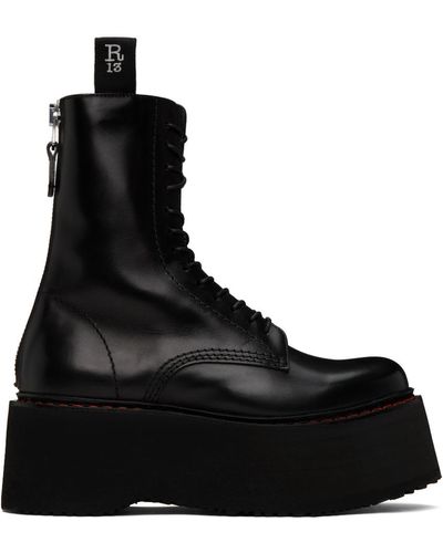 R13 X stack Boots in Black Lyst UK