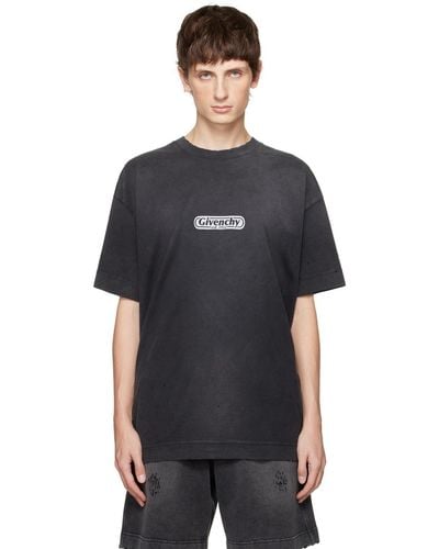Givenchy Distressed Logo-print Cotton-jersey T-shirt - Black