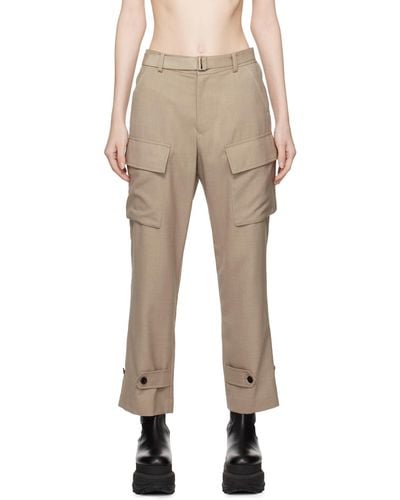Sacai Beige Suiting Trousers - Natural