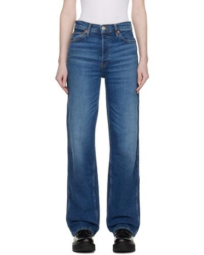 RE/DONE Blue 90s High Rise Loose Jeans