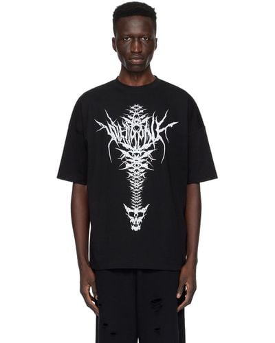 we11done Spine Skull Tシャツ - ブラック