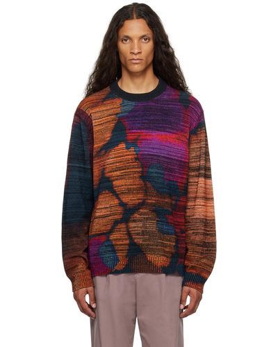 PS by Paul Smith Multicolor Jacquard Sweater - Blue