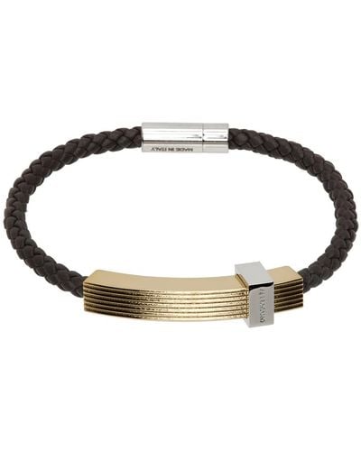 Ferragamo Brown Braided Band Bracelet - Black