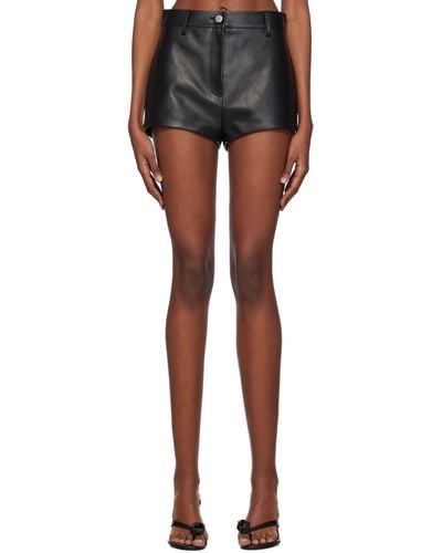 Magda Butrym High Waist Leather Shorts - Black