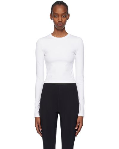 Wardrobe NYC T-shirt à manches longues opaque blanc - Noir