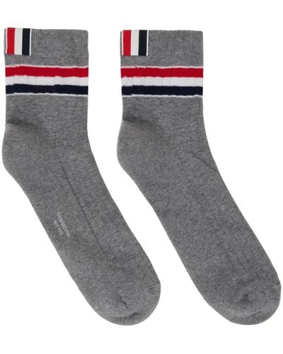 Thom Browne Grey Striped Socks