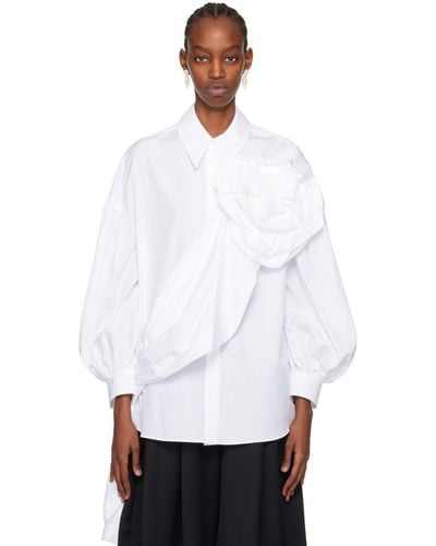 Simone Rocha Signature Sleeve Sash Shirt - White