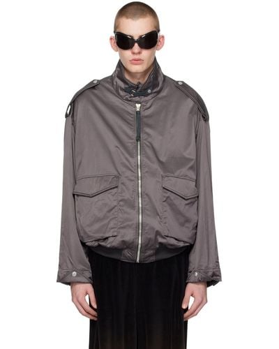 Acne Studios Grey Relaxed Fit Bomber Jacket