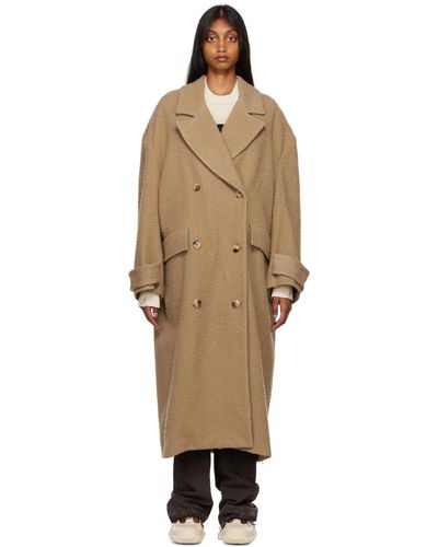 Amiri Manteau brun à double boutonnage - Multicolore